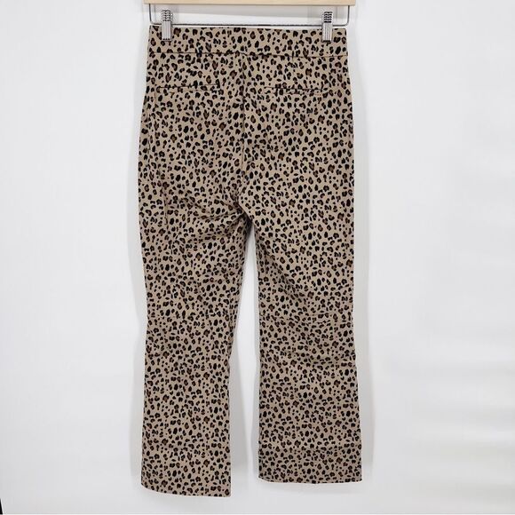 J.Crew Re-Imagined Leopard Print Chino Crop Flare Pants Sz 00 NWT - Picture 3 of 11